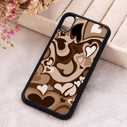 Brown Hearts iPhone Case