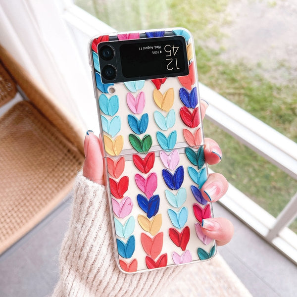 Cute Colored Hearts Samsung Z Flip Case