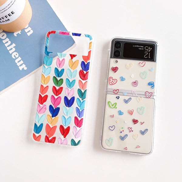 Cute Colored Hearts Samsung Z Flip Case