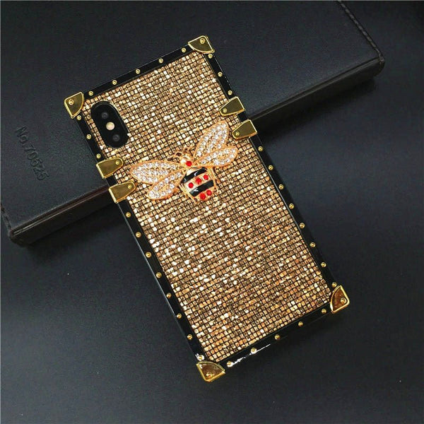 iPhone Case with Bee & Strap "Pyrite"