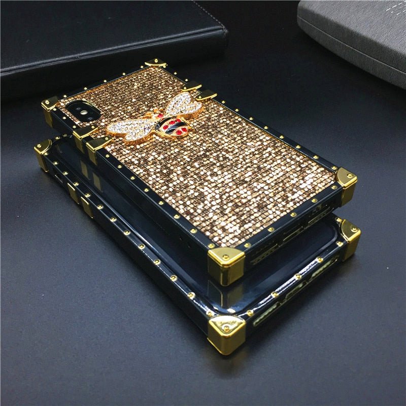 iPhone Case with Bee & Strap "Pyrite"