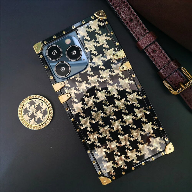 iPhone Case with Ring "Black & Gold" Model 2