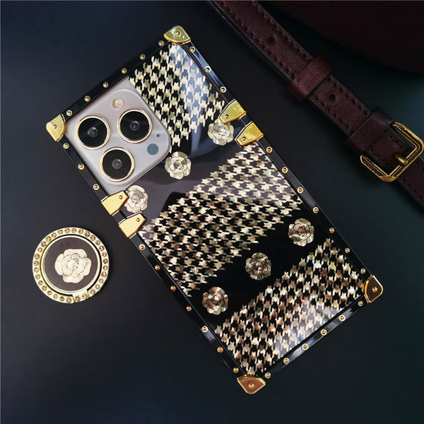 iPhone Case with Ring "Black & Gold" Model 3