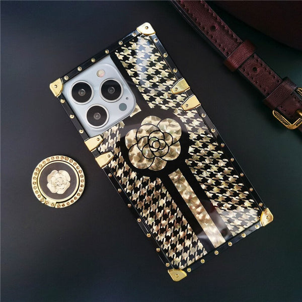 iPhone Case with Ring "Black & Gold" Model 4