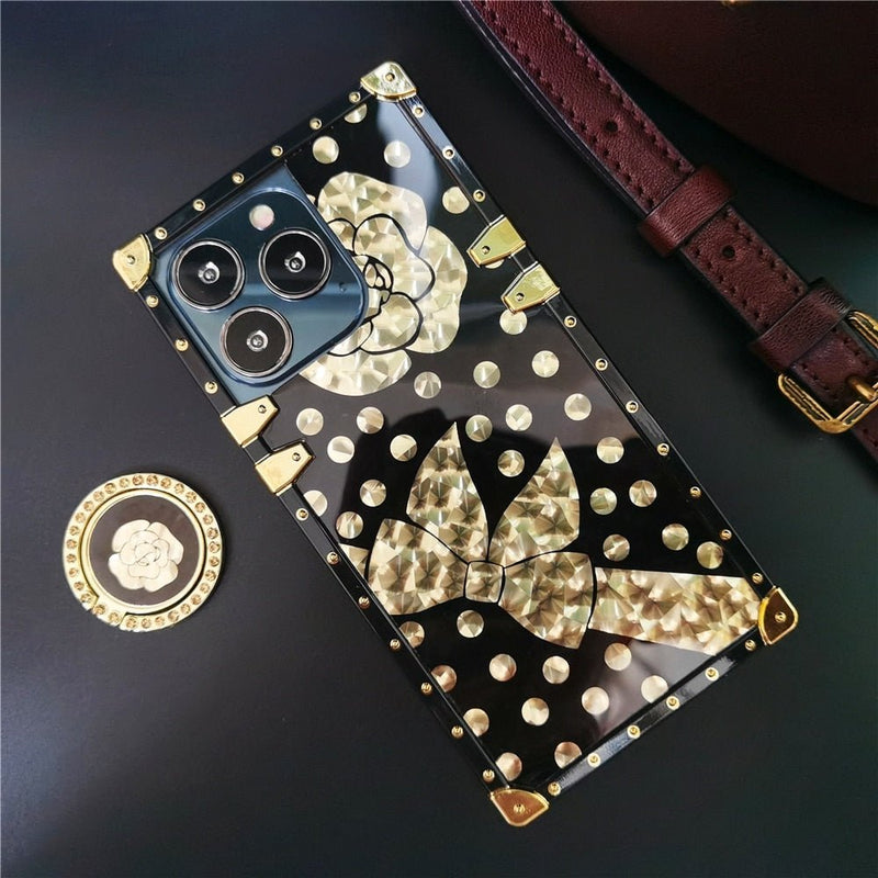 iPhone Case with Ring "Black & Gold" Model 5