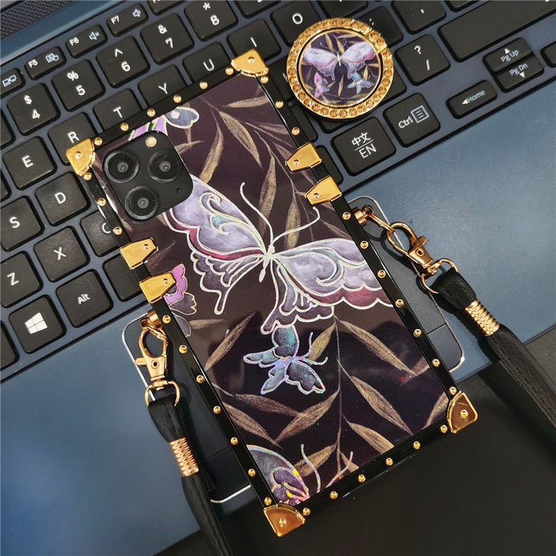 iPhone Case with Ring & Strap "Moth"