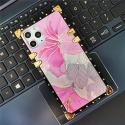 iPhone Case with Ring & Strap "Pink Hibiscus"