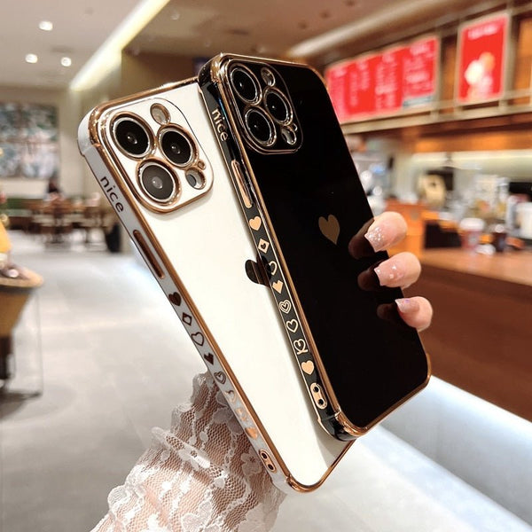 Luxury Electroplated iPhone Case with Heart