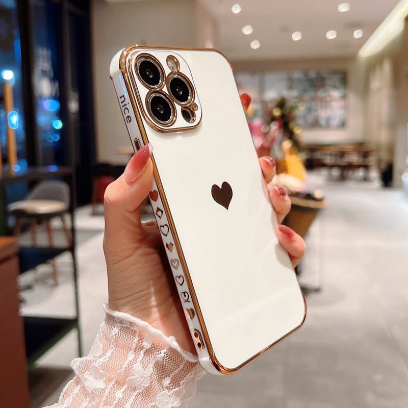 Luxury Electroplated iPhone Case with Heart