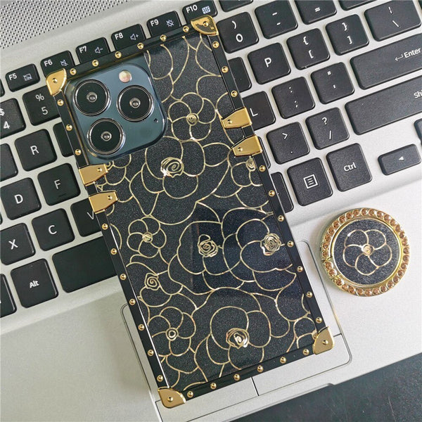 Samsung Case with Ring "Black Rose"