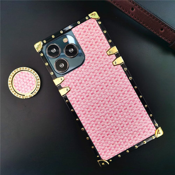 Samsung Case with Ring "Knit Hard" collection-pink