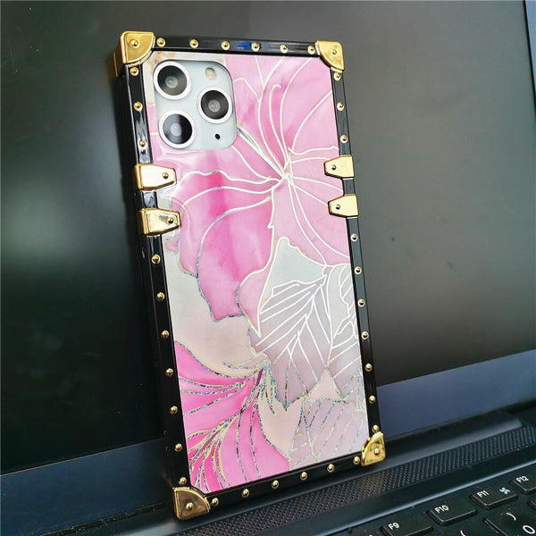 Samsung Case with Ring "Pink Hibiscus"