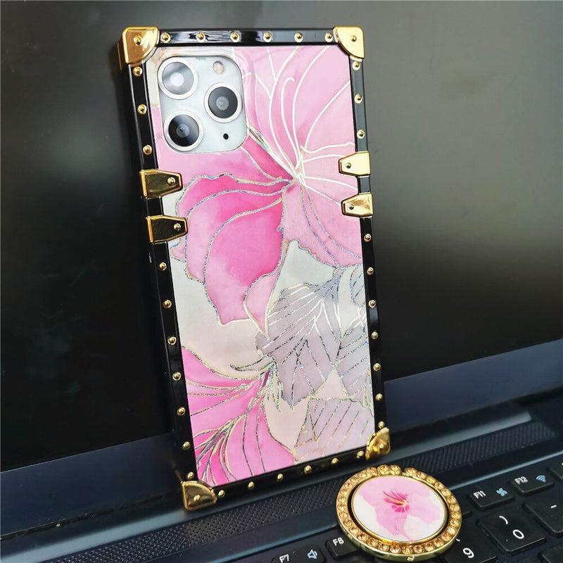 Samsung Case with Ring "Pink Hibiscus"