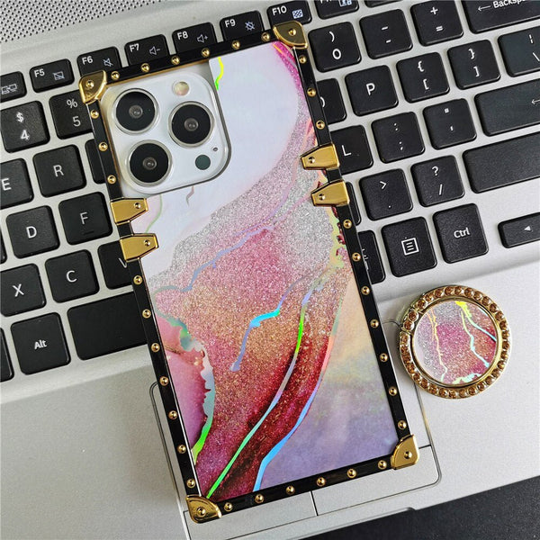 Samsung Case with Ring "Red Watercolor"