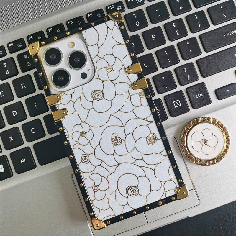 Samsung Case with Ring "White Rose"