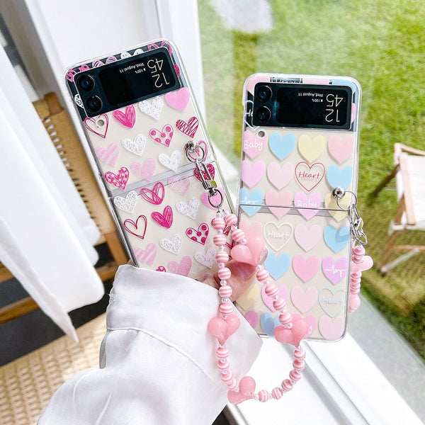 Samsung Z Flip Case "Cute Hearts"