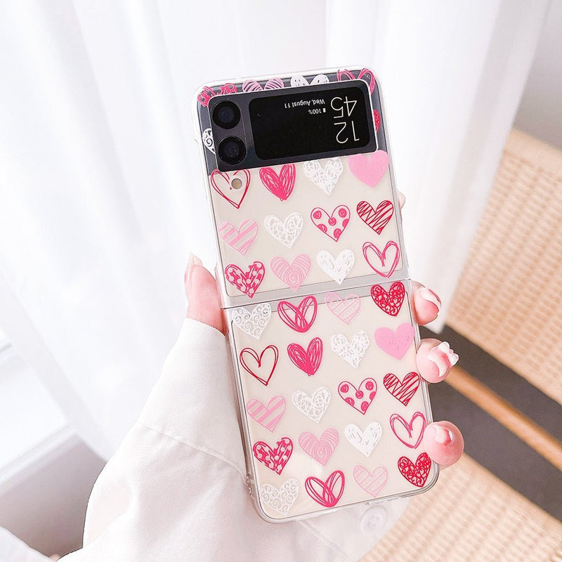 Samsung Z Flip Case "Cute Hearts"