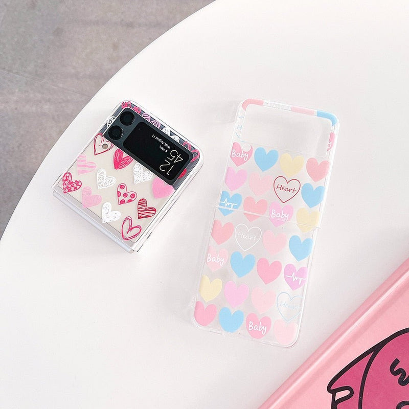 Samsung Z Flip Case "Cute Hearts"